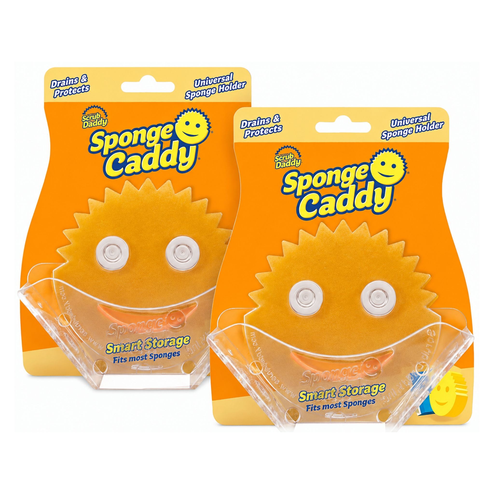 Two packaged sets of white dishwand connectors in clear plastic bags with orange and gray backing and the DishDaddy logo on the front.