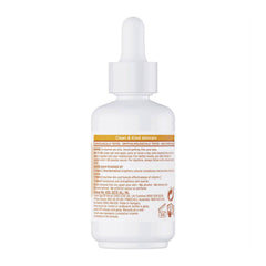 Skincare dropper bottle with label on a white background