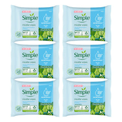 Multiple packages of Simple micellar wipes on a white background