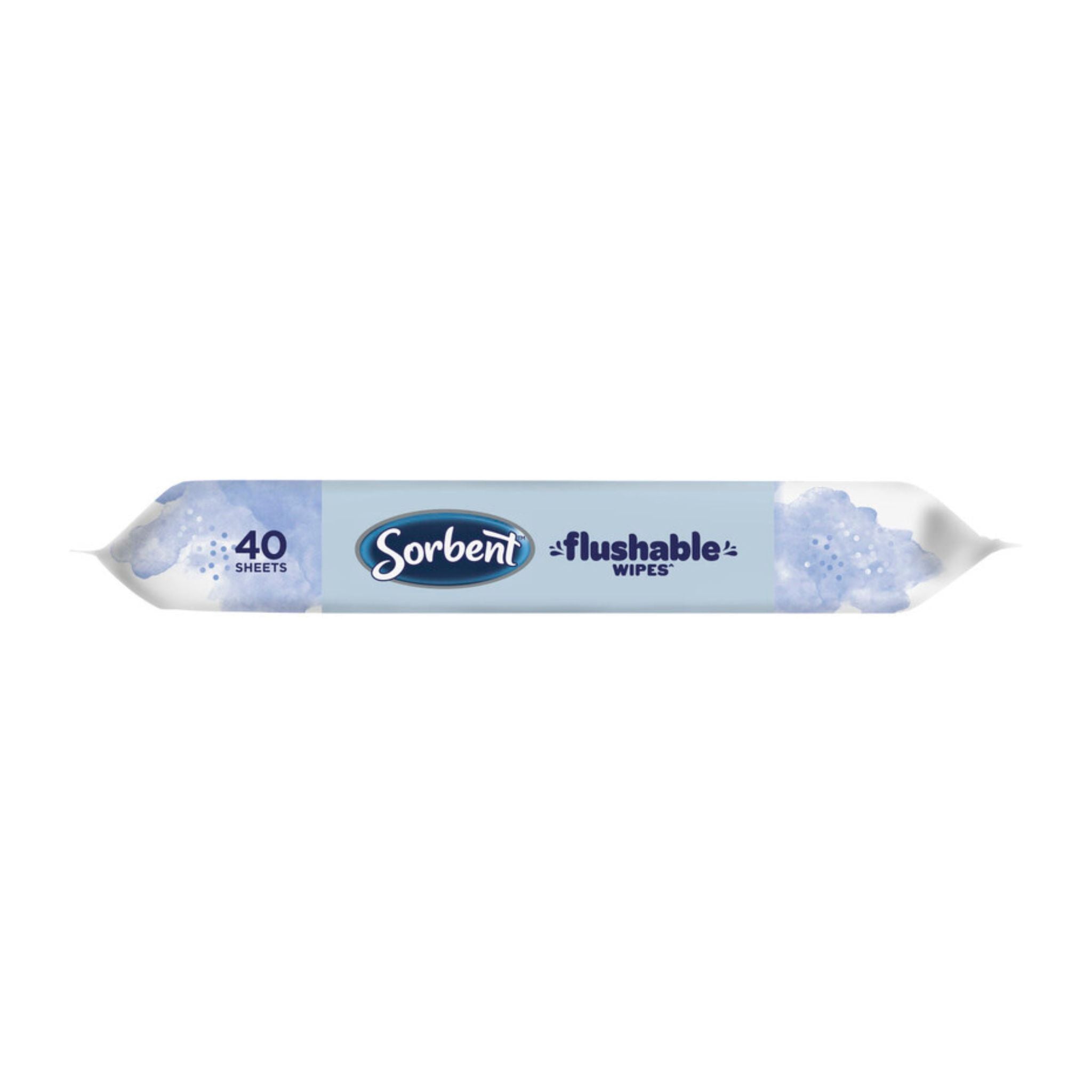 Sorbeni flushable wipes packaging on a white background