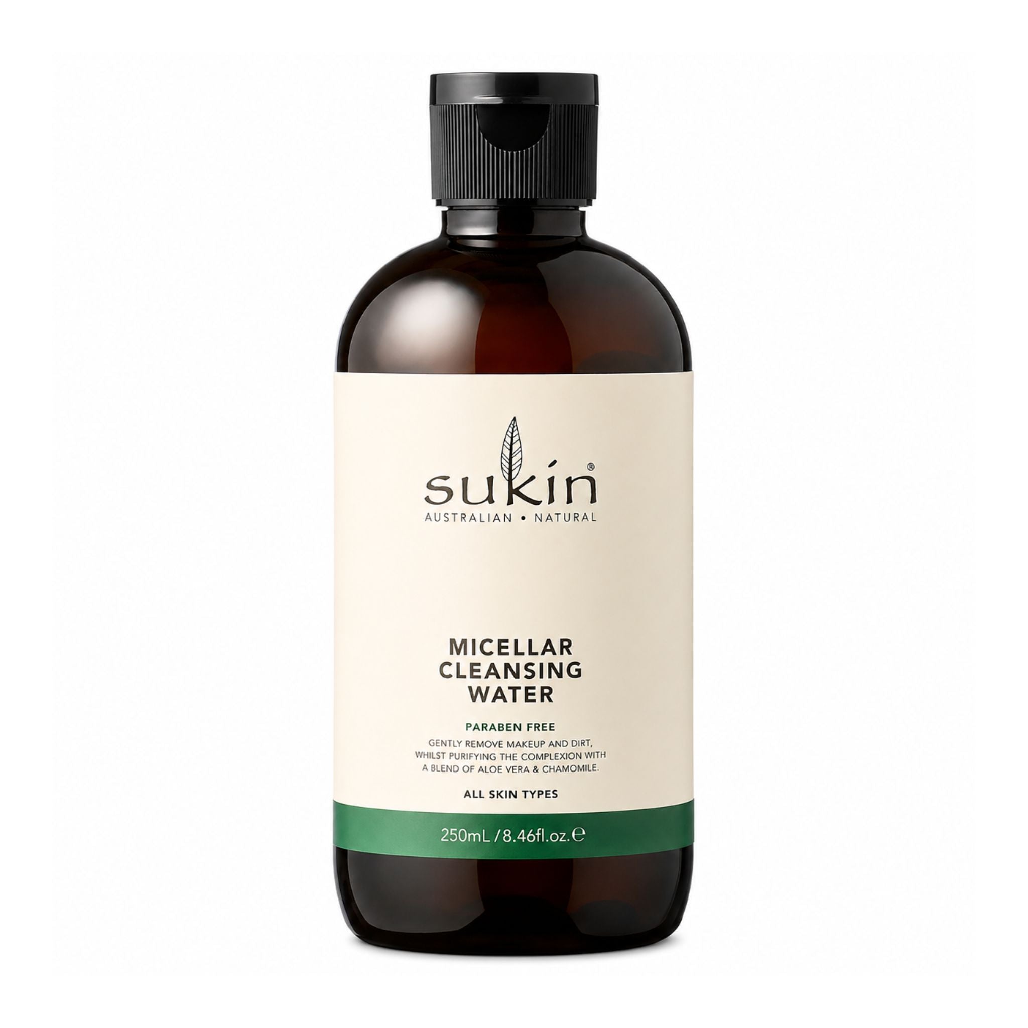 Sukin Micellar Cleansing Water bottle on a white background