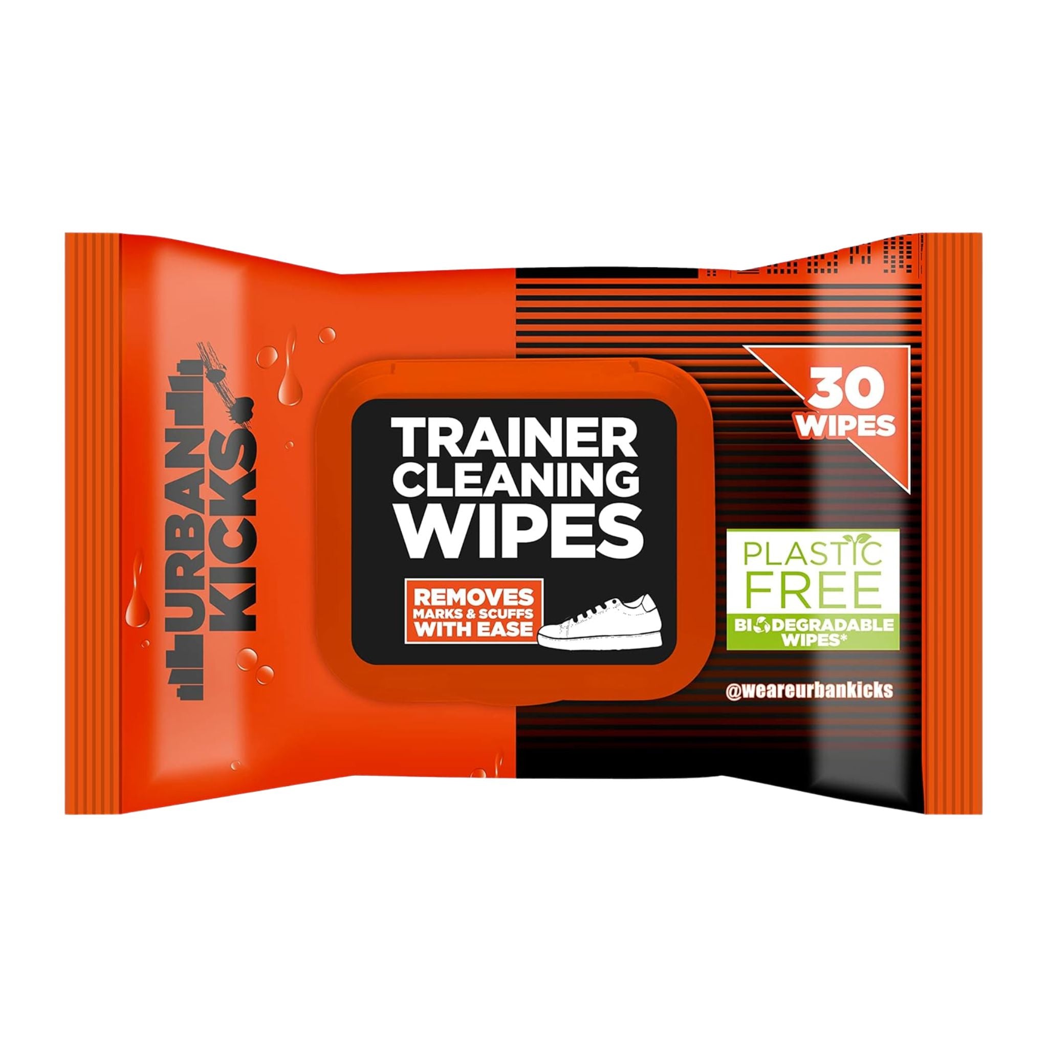 Pack of Urban Kicks trainer cleaning wipes on a white background